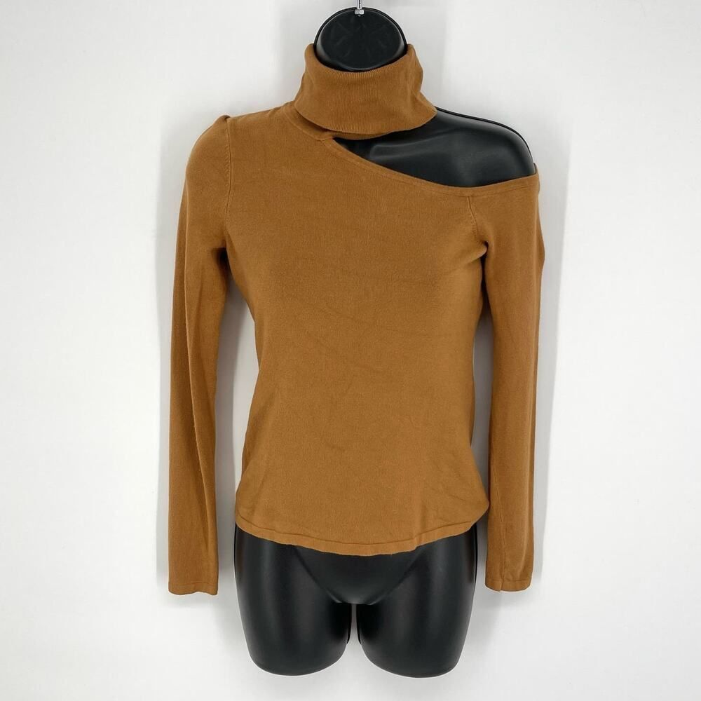 L’Agence Nicky Cutout Turtleneck Sweater Size XS Ginger Long Sleeves Knit